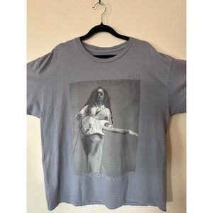H.E.R. Back of My Mind Tour Graphic T-Shirt Gray Blue Cotton Mens Large L